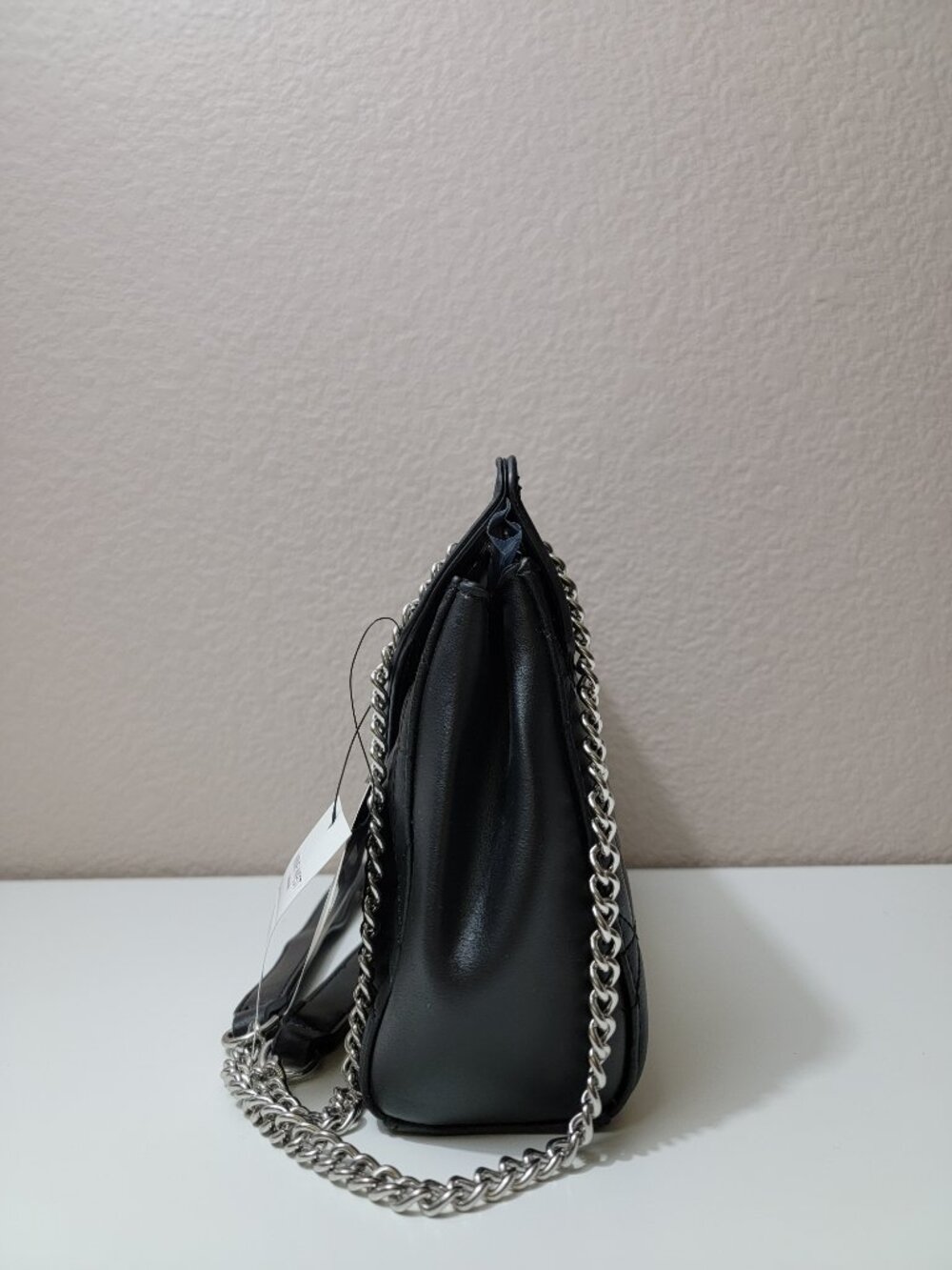 NWT Nine West Tirrana Black Quilted Chain Shoulder Bag Flap Crossbody Purse - Picture 5 of 12